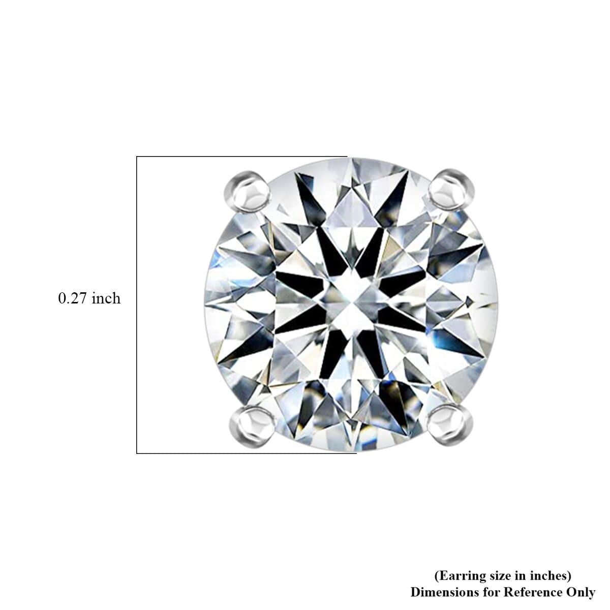 950 Platinum Moissanite Solitaire Stud Earrings 1.90 ctw image number 4