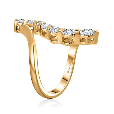 Moissanite Ring in Vermeil Yellow Gold Over Sterling Silver (Size 10.0) 1.20 ctw