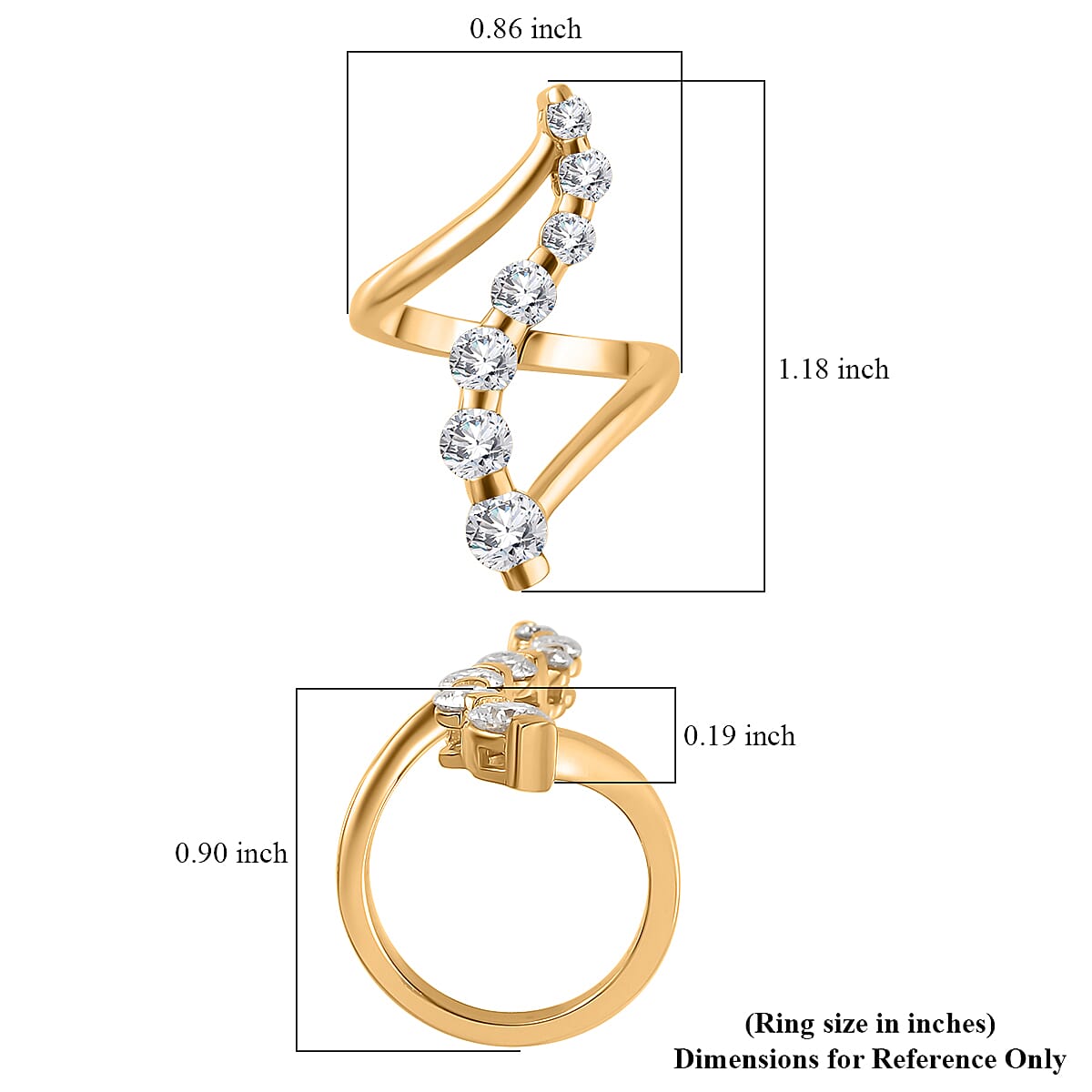 Moissanite Ring in Vermeil Yellow Gold Over Sterling Silver (Size 10.0) 1.20 ctw