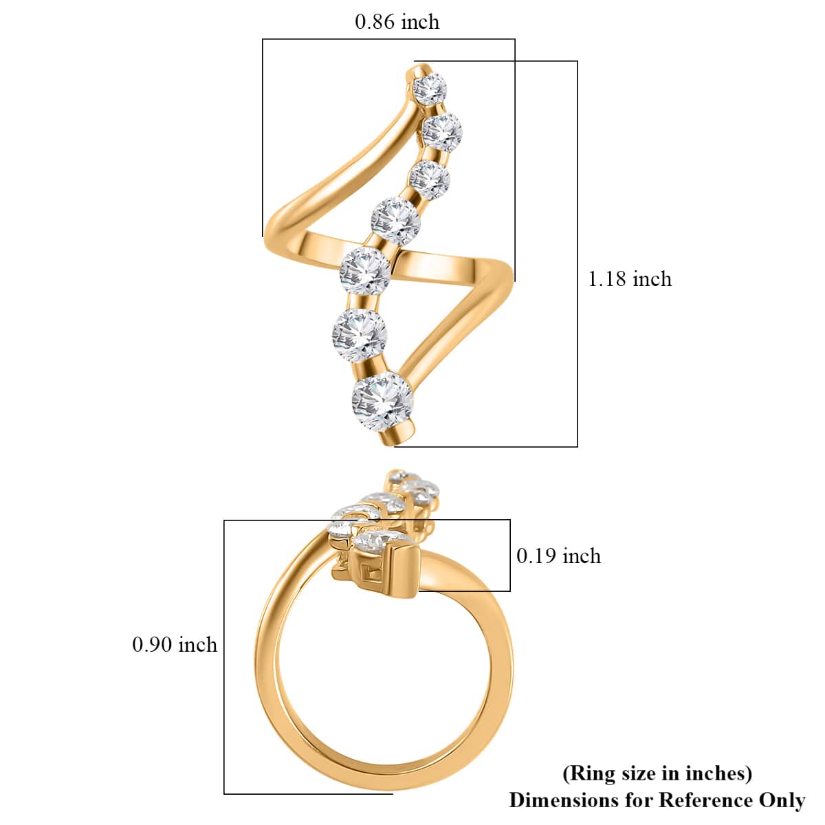 Moissanite Ring in Vermeil Yellow Gold Over Sterling Silver (Size 5.0) 1.20 ctw image number 5