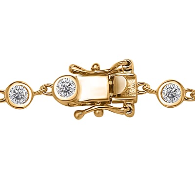 Moissanite Link Bracelet in Vermeil Yellow Gold Over Sterling Silver (6.50 In) 2.35 ctw