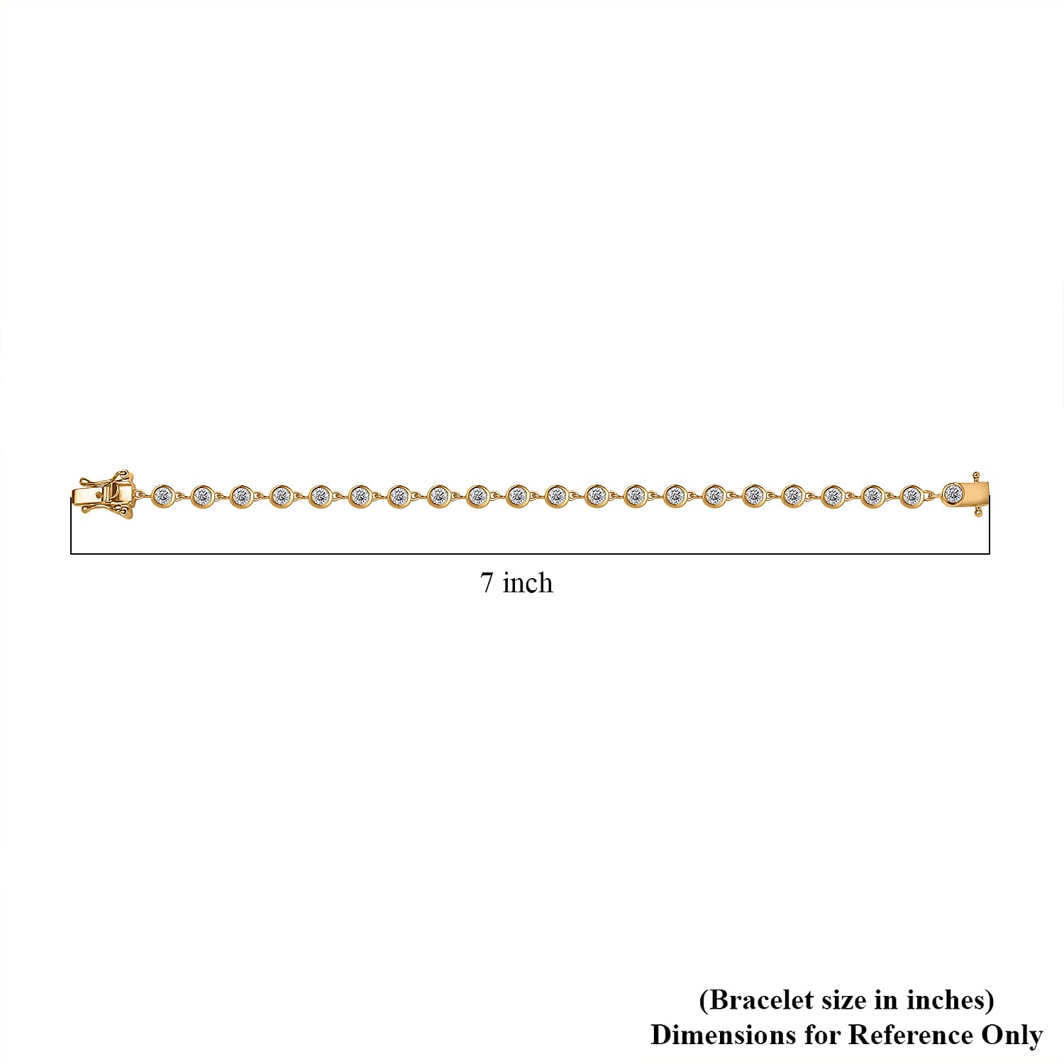 Moissanite Link Bracelet in Vermeil Yellow Gold Over Sterling Silver (6.50 In) 2.35 ctw