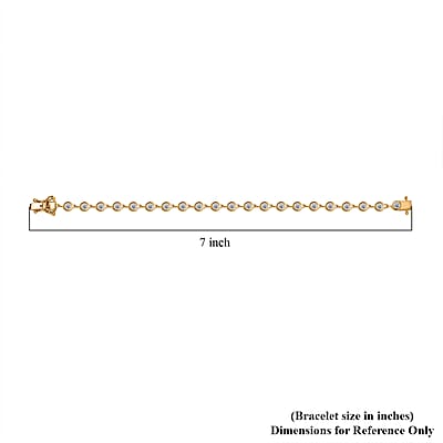 Moissanite Link Bracelet in Vermeil Yellow Gold Over Sterling Silver (6.50 In) 2.35 ctw