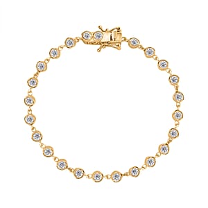 Moissanite Link Bracelet in Vermeil Yellow Gold Over Sterling Silver (7.25 In) 2.60 ctw