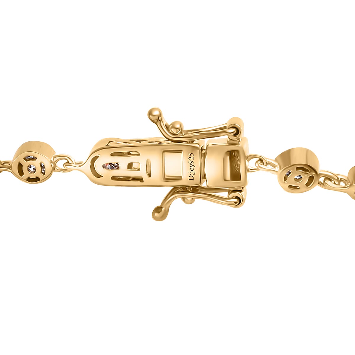 Moissanite Link Bracelet in Vermeil Yellow Gold Over Sterling Silver (7.25 In) 2.60 ctw image number 3
