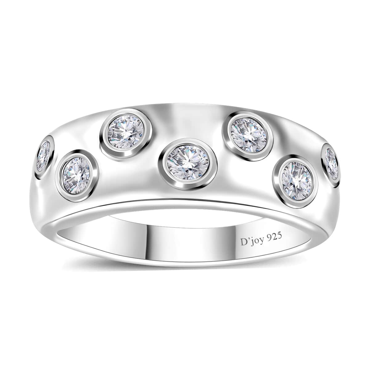 Moissanite Ring in Platinum Over Sterling Silver (Size 10.0) 0.40 ctw image number 0