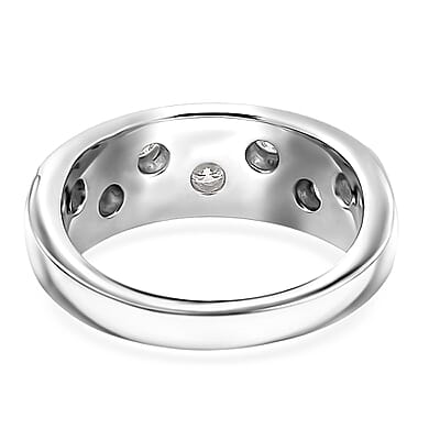 Moissanite Ring in Platinum Over Sterling Silver (Size 10.0) 0.40 ctw