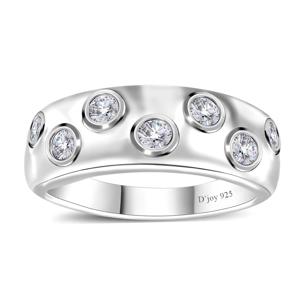 Moissanite Ring in Platinum Over Sterling Silver (Size 9.0) 0.40 ctw image number 0
