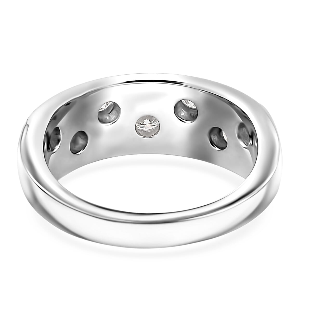 Moissanite Ring in Platinum Over Sterling Silver (Size 9.0) 0.40 ctw image number 4