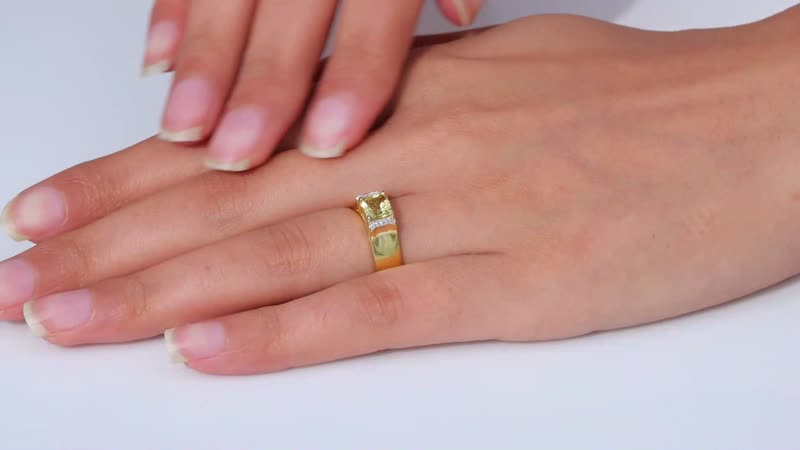 Asscher Cut Sunfire Beryl, Moissanite Ring in Vermeil YG Over Sterling Silver (Size 10.0) 1.00 ctw