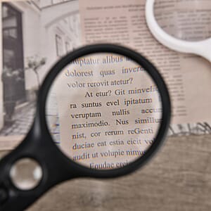 2 pcs Certificate CE ROHS Led Magnifier Glass (Black & White) (190x83x28 mm) - Big Len 3X-75mm and Small Len 45X -22mm