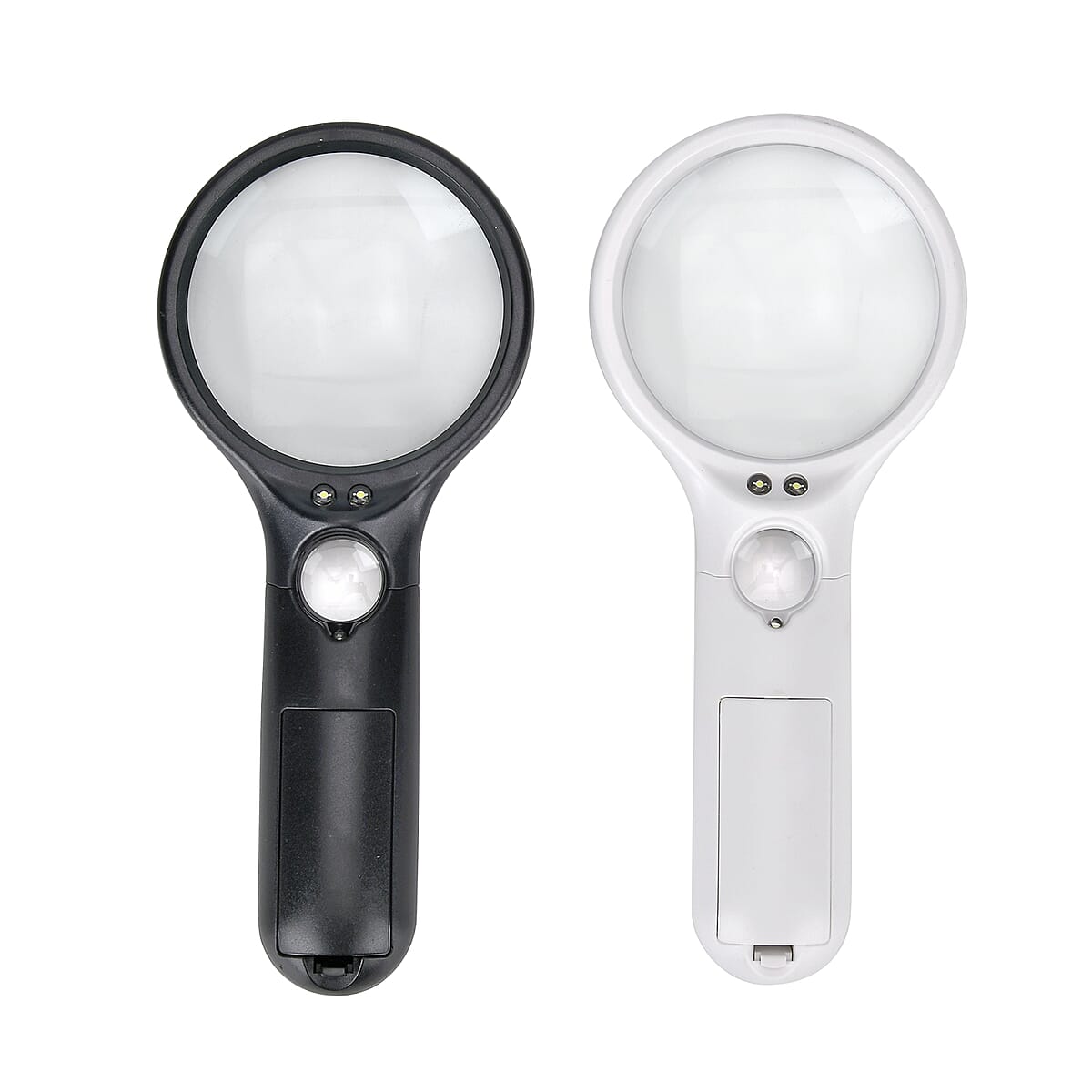 2 pcs Certificate CE ROHS Led Magnifier Glass (Black & White) (190x83x28 mm) - Big Len 3X-75mm and Small Len 45X -22mm image number 3