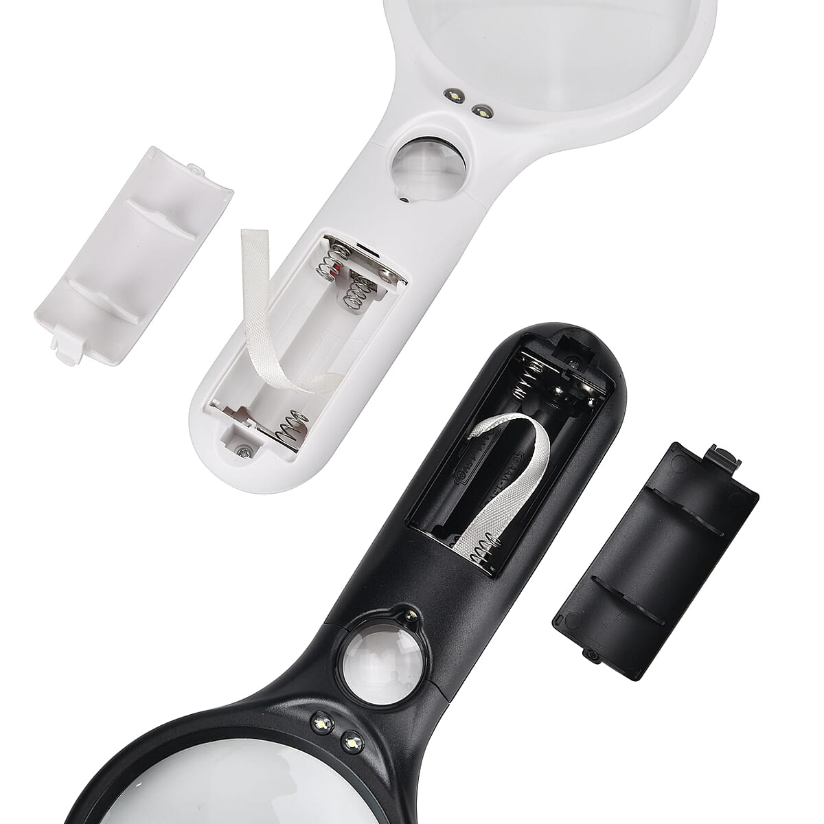 2 pcs Certificate CE ROHS Led Magnifier Glass (Black & White) (190x83x28 mm) - Big Len 3X-75mm and Small Len 45X -22mm image number 4