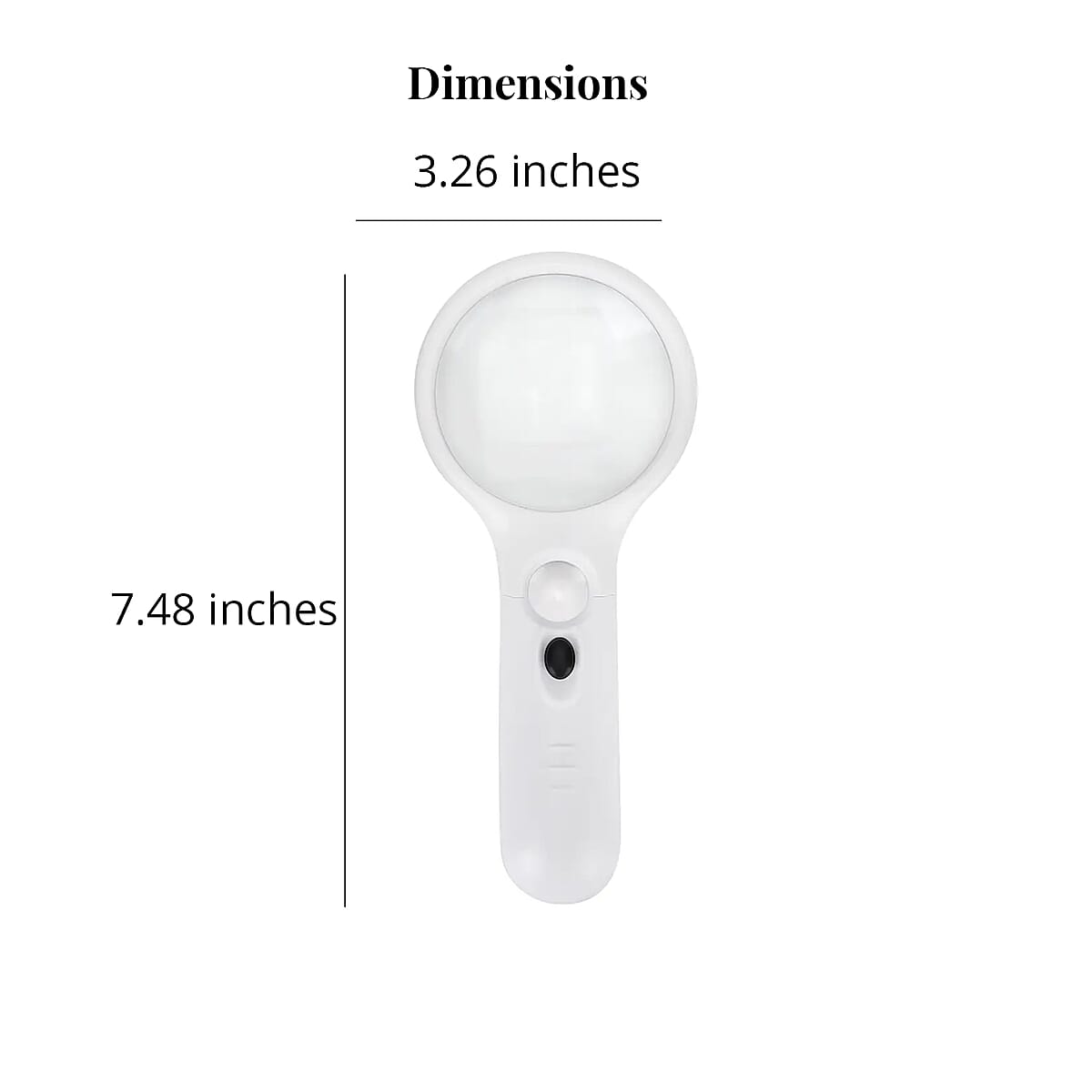 2 pcs Certificate CE ROHS Led Magnifier Glass (Black & White) (190x83x28 mm) - Big Len 3X-75mm and Small Len 45X -22mm image number 8