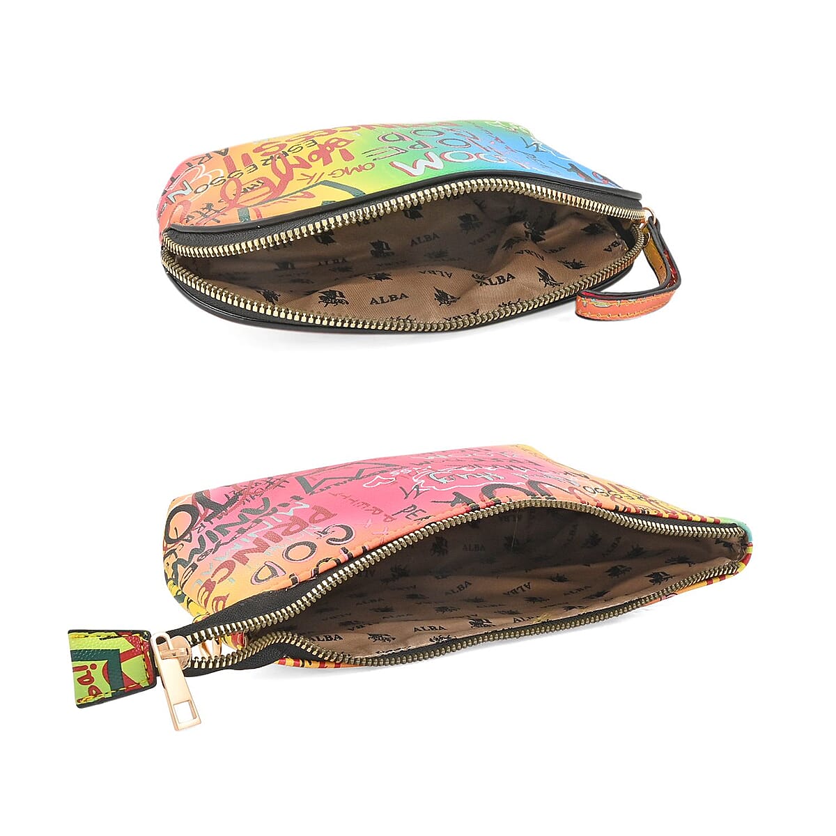 4pc Multi Color Vegan Leather Tote Bag, Clutch, Cosmetic Bag and Coin Purse image number 8