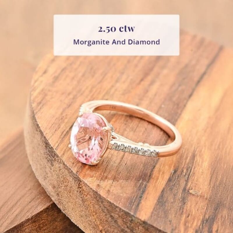 Certified & Appraised Luxoro AAA Pink Morganite and G-H I2 Diamond 2.50 ctw Ring in 14K Rose Gold (Size 7.0)