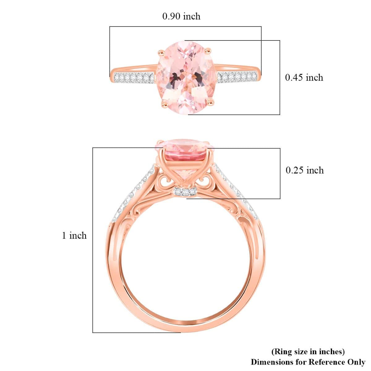 Certified & Appraised Luxoro 14K Rose Gold AAA Pink Morganite and G-H I2 Diamond Ring 2.50 ctw image number 4