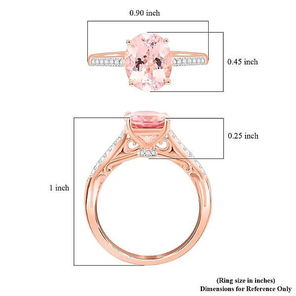 Certified & Appraised Luxoro AAA Pink Morganite and G-H I2 Diamond 2.50 ctw Ring in 14K Rose Gold (Size 7.0)