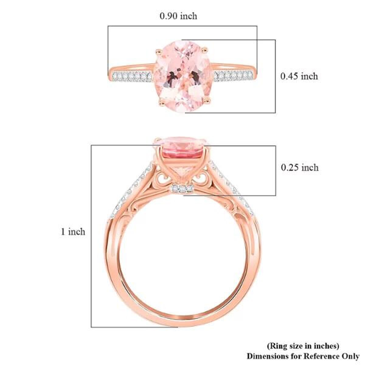 Certified & Appraised Luxoro AAA Pink Morganite and G-H I2 Diamond 2.50 ctw Ring in 14K Rose Gold (Size 7.0) image number 5