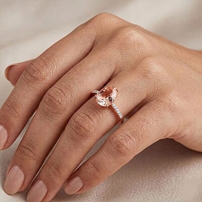 Certified & Appraised Luxoro AAA Pink Morganite and G-H I2 Diamond 2.40 ctw Ring in 14K Rose Gold (Size 7.0)