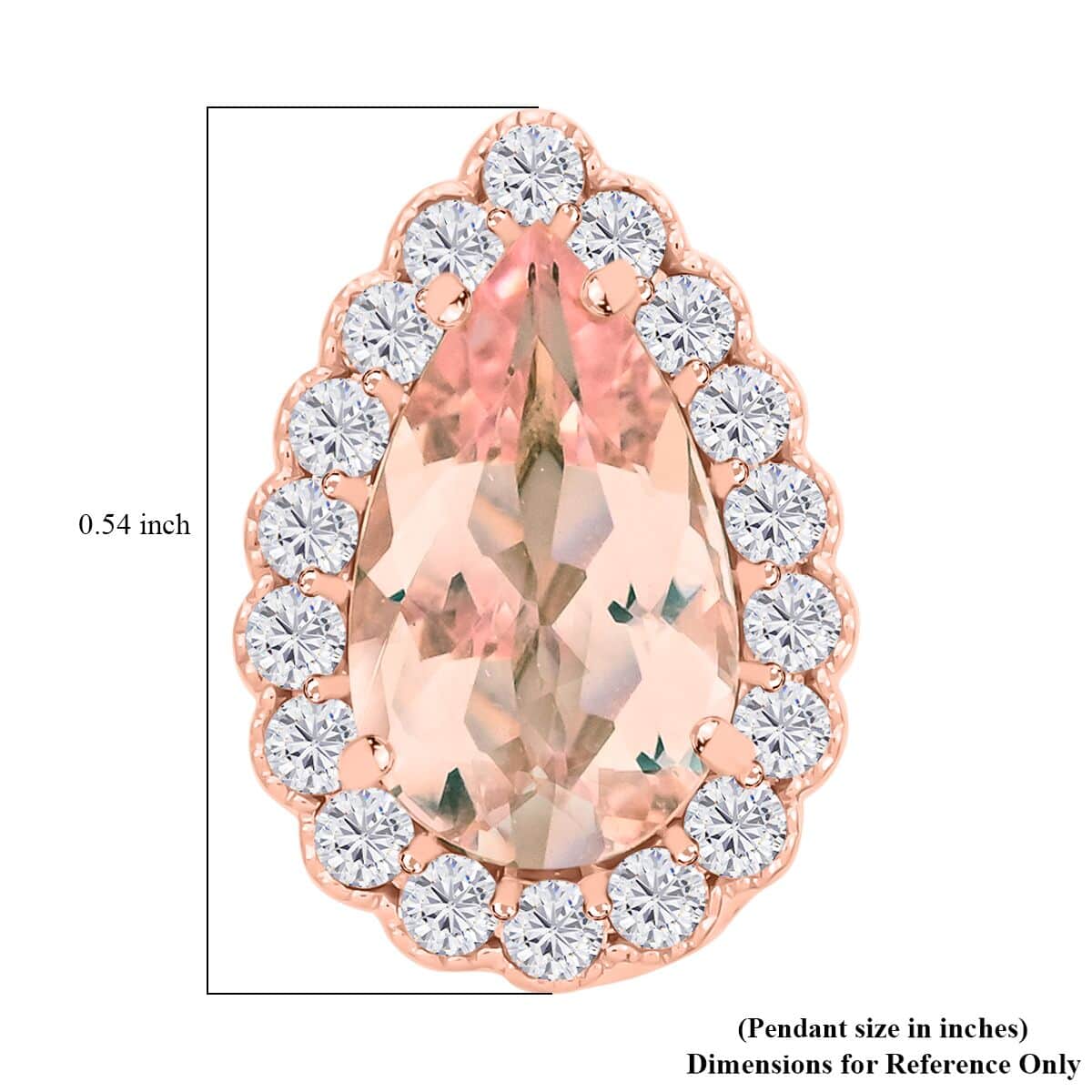 Certified & Appraised Luxoro 14K Rose Gold AAA Pink Morganite and G-H I2 Diamond Pendant 1.55 ctw image number 4