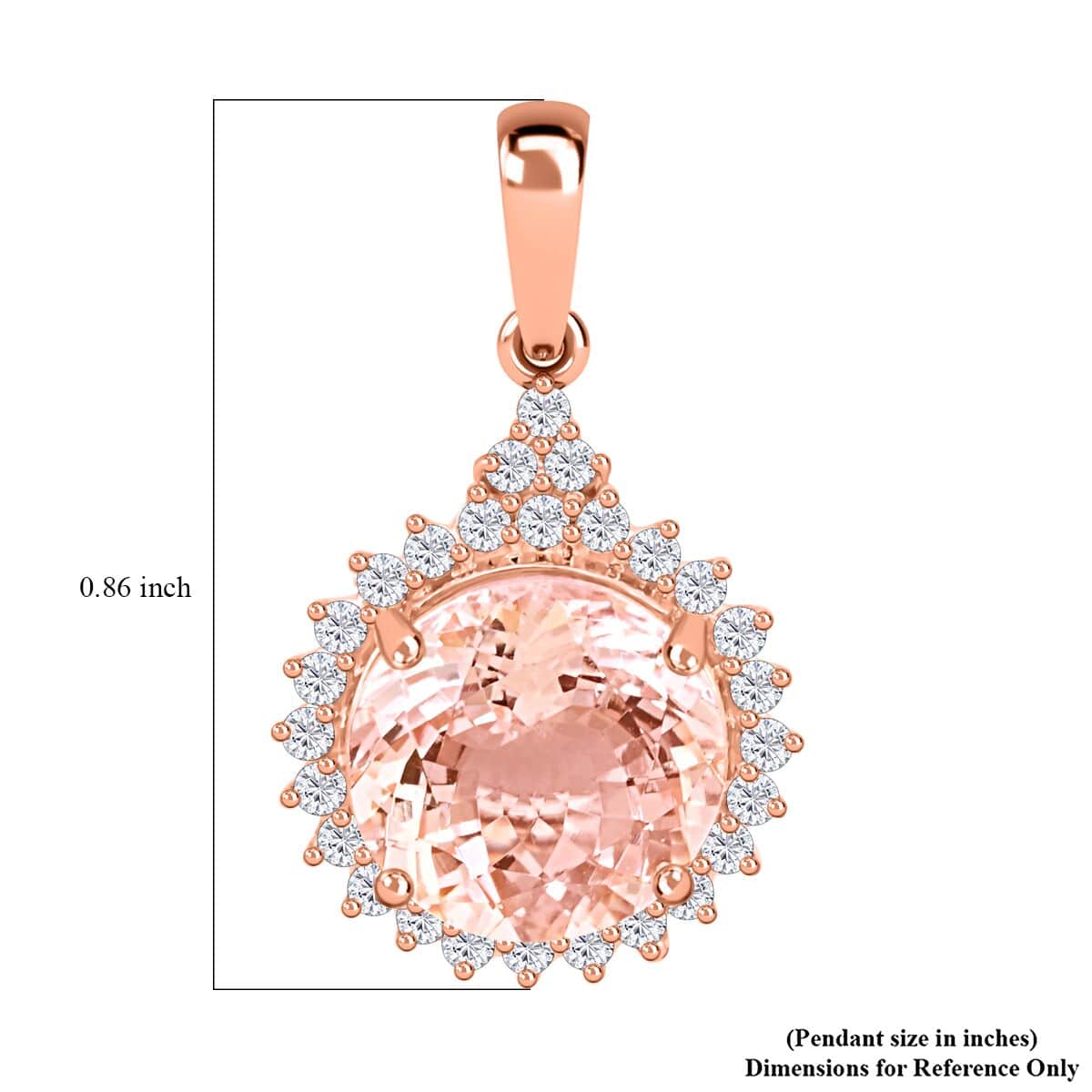 Certified & Appraised Luxoro 14K Rose Gold AAA Pink Morganite and G-H I2 Diamond Pendant 2.75 ctw image number 4