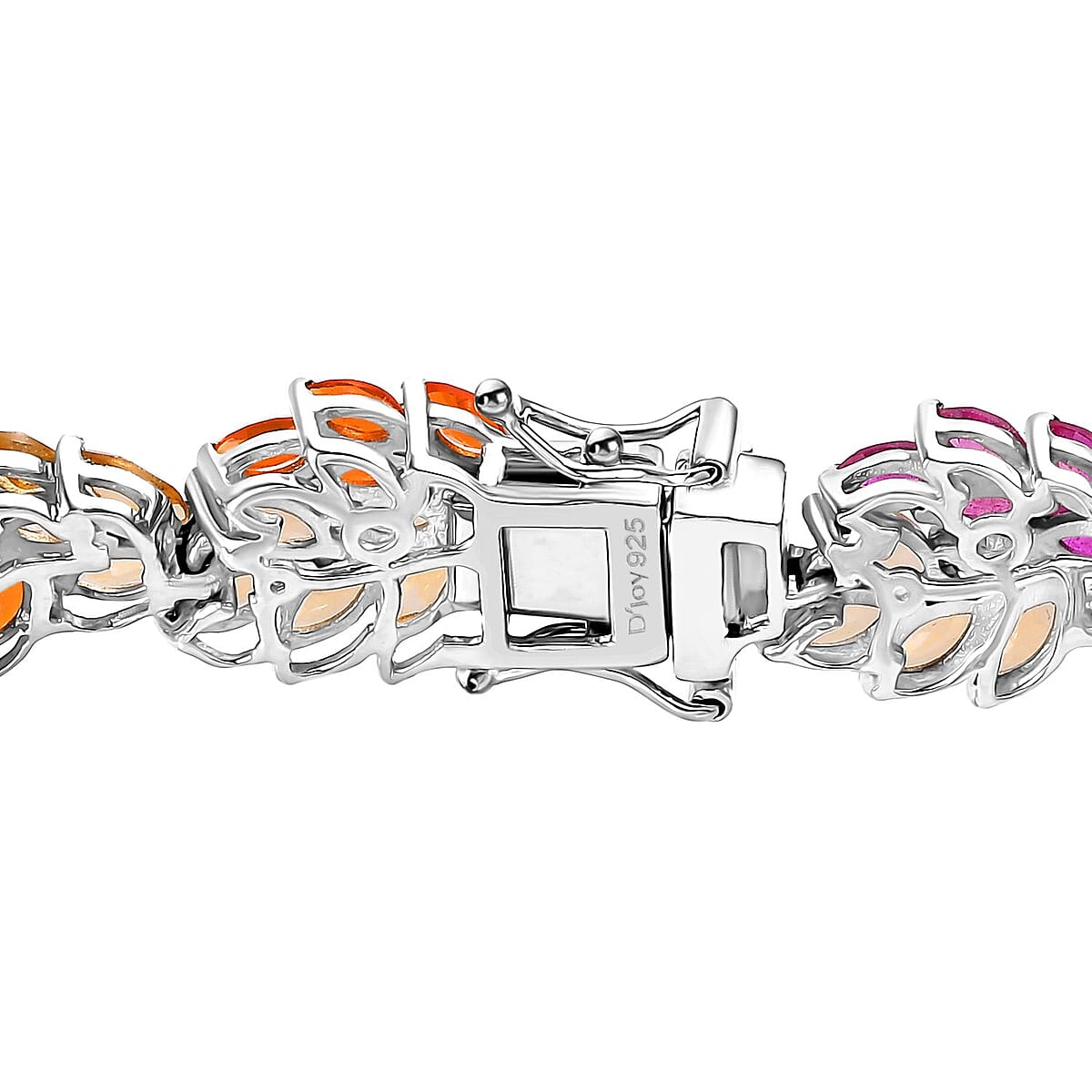 Multi Gemstone Leaf Creeper Bracelet in Platinum Over Sterling Silver (8.00 In) 28.50 ctw image number 3