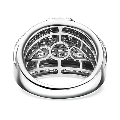 14 Aug TLV Diamond Ring in Platinum Over Sterling Silver (Size 10.0) 1.50 ctw
