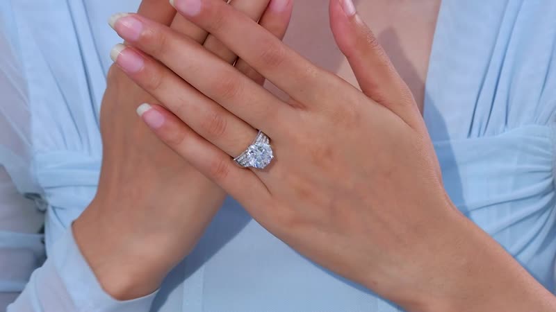 Moissanite, Ceylon Blue Sapphire Ring in Platinum Over Sterling Silver (Size 10.0) 6.50 ctw