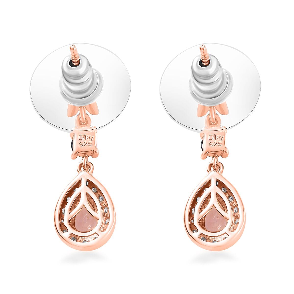 Premium Pink Morganite and Multi Gemstone Dangle Earrings in Vermeil Rose Gold Over Sterling Silver 1.50 ctw