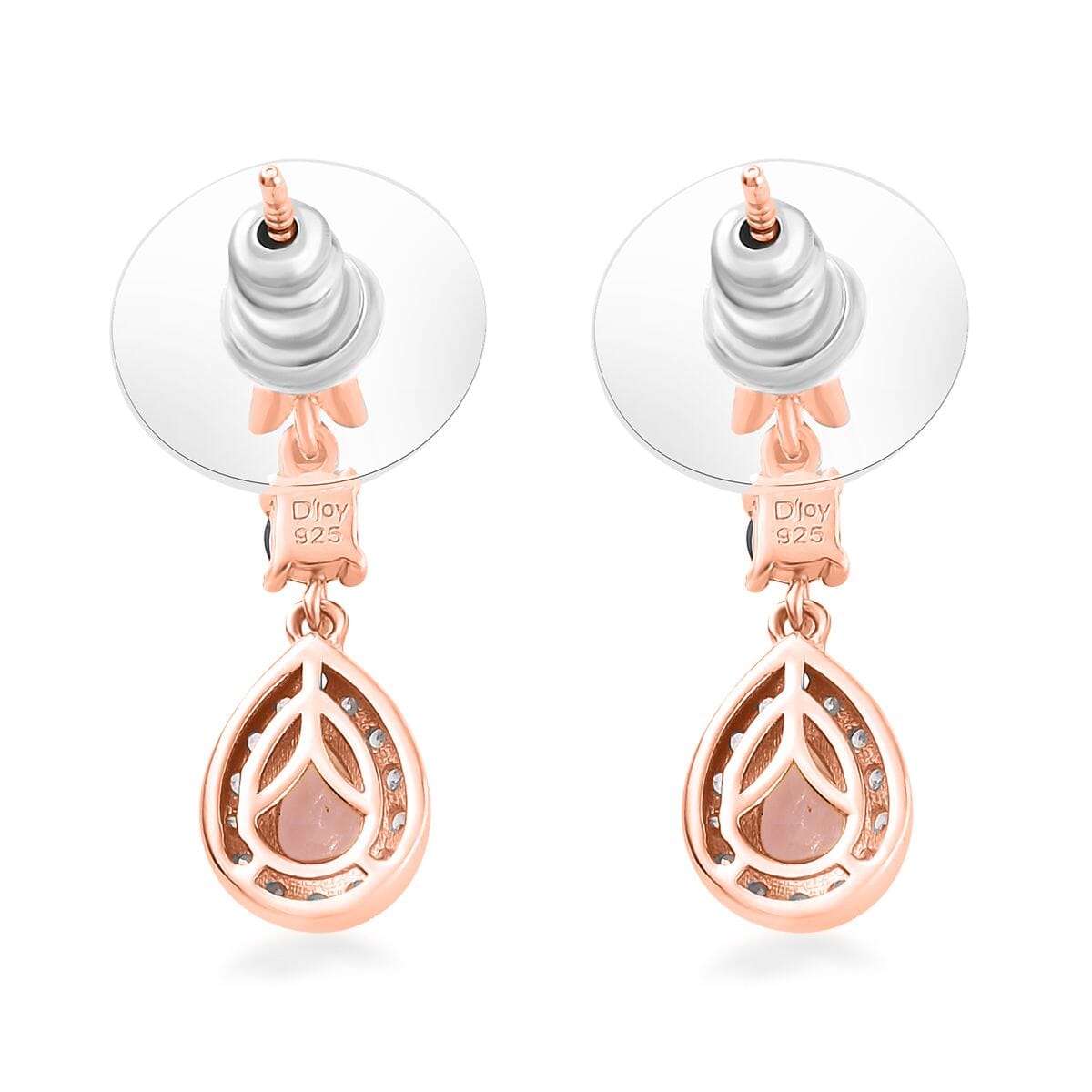 Premium Pink Morganite and Multi Gemstone Dangle Earrings in Vermeil Rose Gold Over Sterling Silver 1.50 ctw image number 4