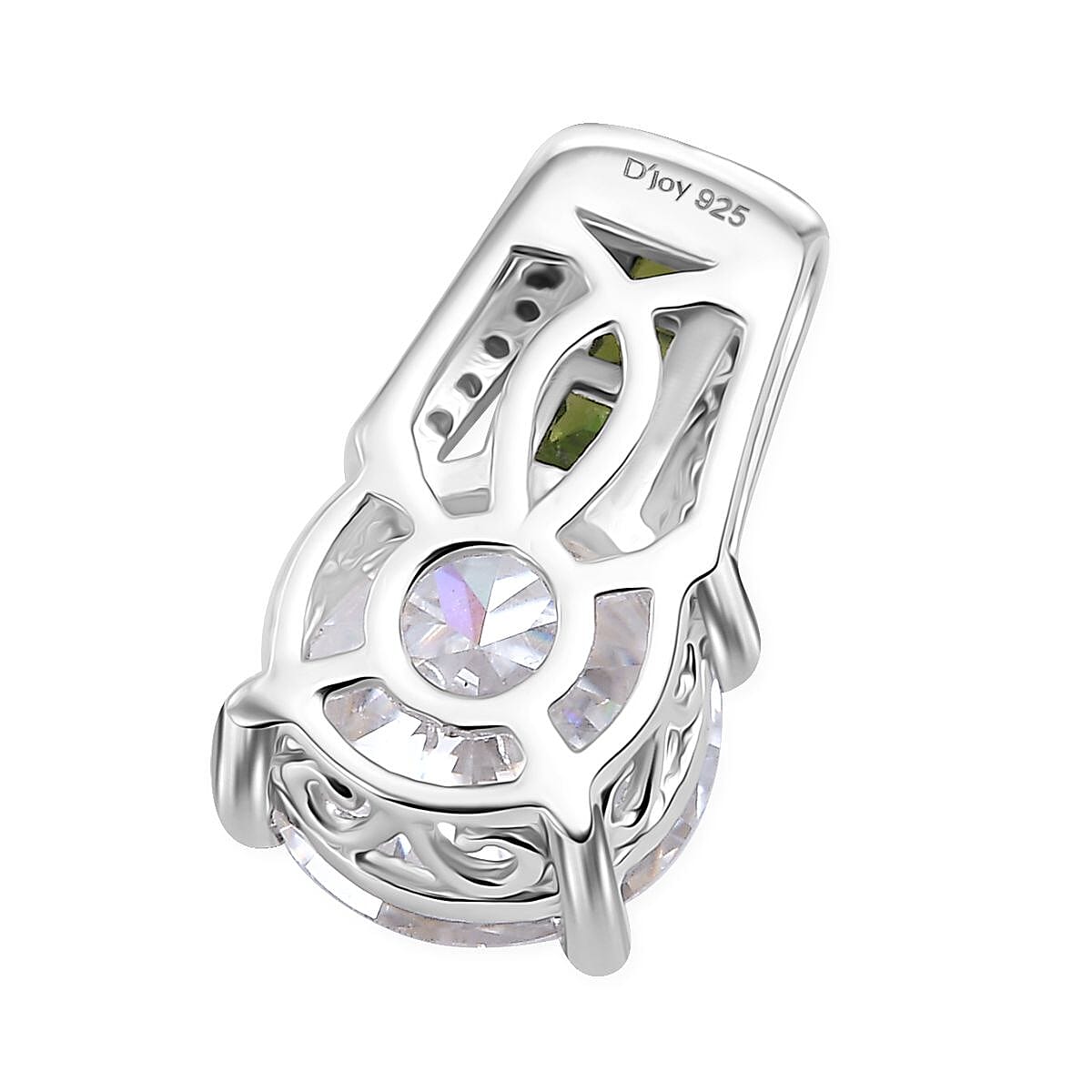 Moissanite and Chrome Diopside 2.70 ctw Pendant without Chain in Platinum Over Sterling Silver image number 4