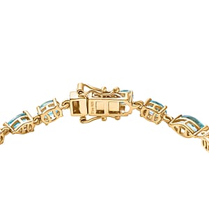 Betroka Blue Apatite 4.50 ctw Link Bracelet in 14K Vermeil Yellow Gold Over Sterling Silver (7.25 In)