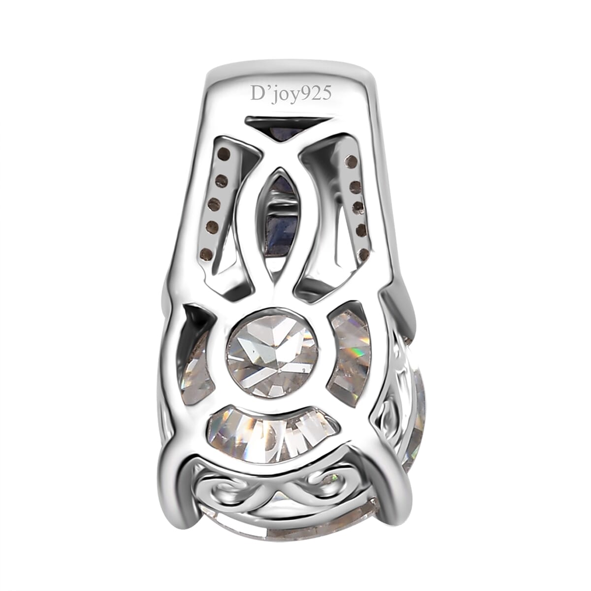 Moissanite and Masoala Sapphire (D) 2.85 ctw Pendant without Chain in Platinum Over Sterling Silver image number 4