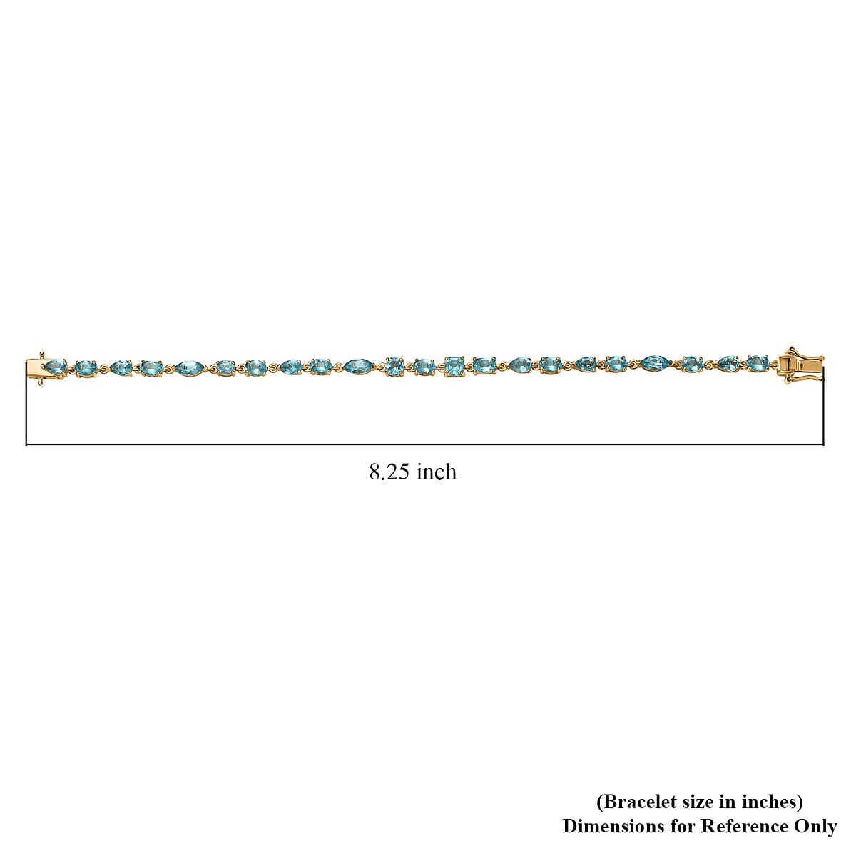Betroka Blue Apatite 4.75 ctw Link Bracelet in 14K Vermeil Yellow Gold Over Sterling Silver (8.00 In) image number 4