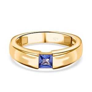 Tanzanite 0.30 ctw Ring in Vermeil Yellow Gold Over Sterling Silver (Size 6.5)
