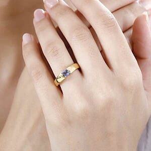 Tanzanite 0.30 ctw Ring in Vermeil Yellow Gold Over Sterling Silver (Size 6.5)