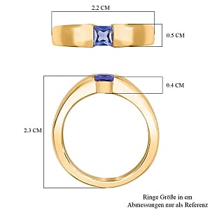 Tanzanite 0.30 ctw Ring in Vermeil Yellow Gold Over Sterling Silver (Size 6.5)