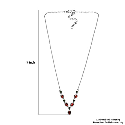 Canadian Ammolite and Chrome Diopside Necklace 18-20 Inches in Platinum Over Sterling Silver 0.60 ctw