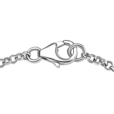 Canadian Ammolite and Chrome Diopside Bracelet in Platinum Over Sterling Silver (7.25 In) 0.90 ctw