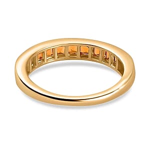 Jalisco Fire Opal 0.64 ctw Ring in Vermeil Yellow Gold Over Sterling Silver (Size 10)