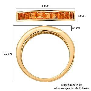 Jalisco Fire Opal 0.64 ctw Ring in Vermeil Yellow Gold Over Sterling Silver (Size 10)