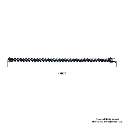 Blue Star Sapphire (DF) Tennis Bracelet in Platinum Over Sterling Silver (6.50 In) 30.10 ctw