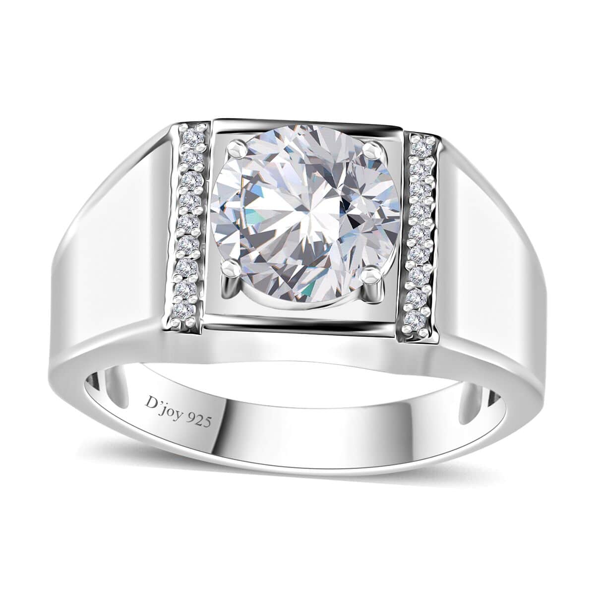 Moissanite Men's Ring in Platinum Over Sterling Silver (Size 10.0) 2.60 ctw image number 0