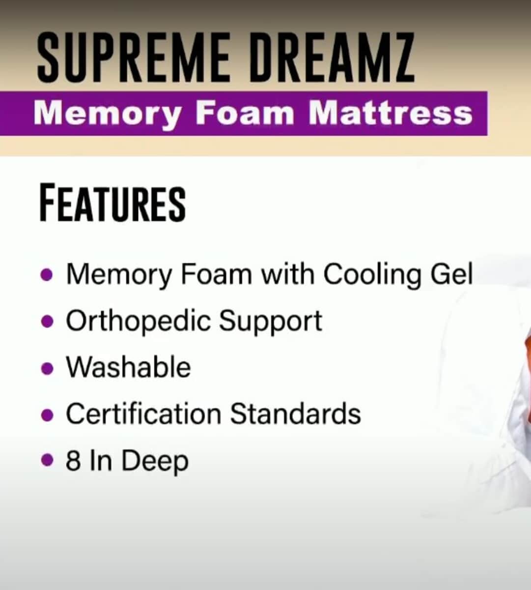 Supreme Dreamz 8 Memory Foam Mattress -Queen image number 2