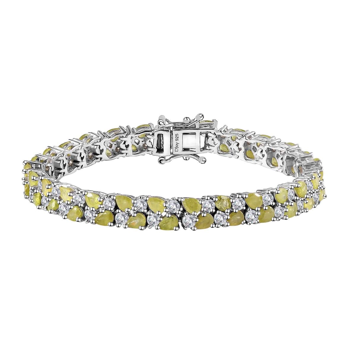 Premium Sphene and Moissanite Bracelet in Rhodium Over Sterling Silver (6.50 In) 12.80 ctw image number 0