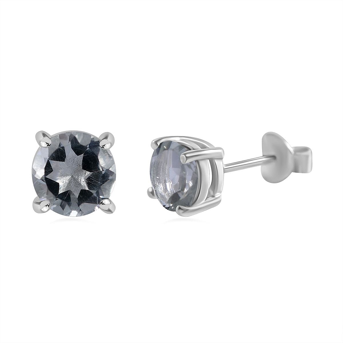 Green Amethyst 1.52 ctw Earrings in Sterling Silver