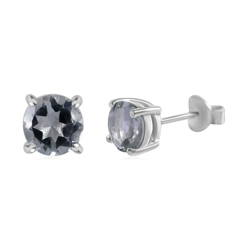 Green Amethyst 1.52 ctw Earrings in Sterling Silver