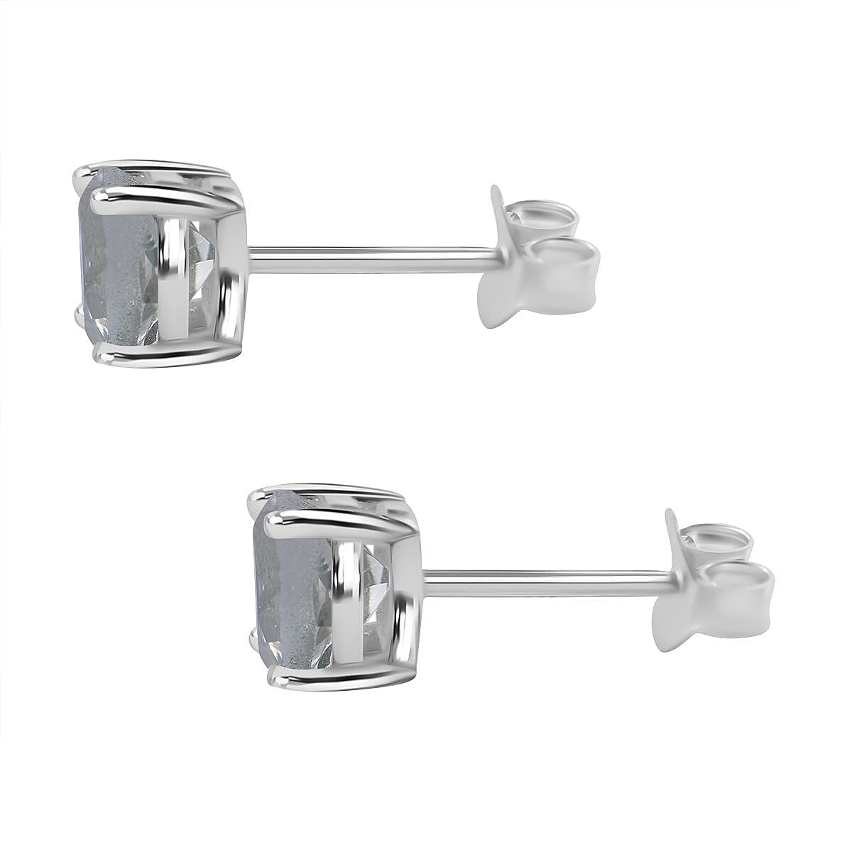 Green Amethyst 1.52 ctw Earrings in Sterling Silver