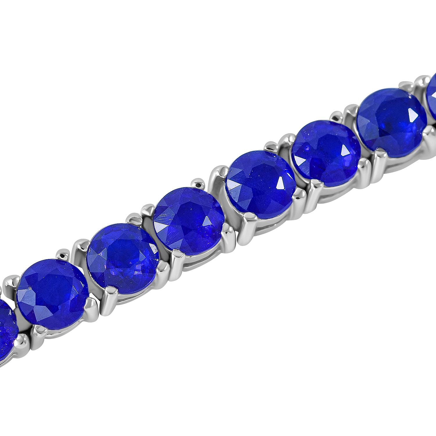 Tanzanian Blue Spinel 22.53 ctw Bracelet in Rhodium Over Sterling Silver (7.5 In) (11 g)